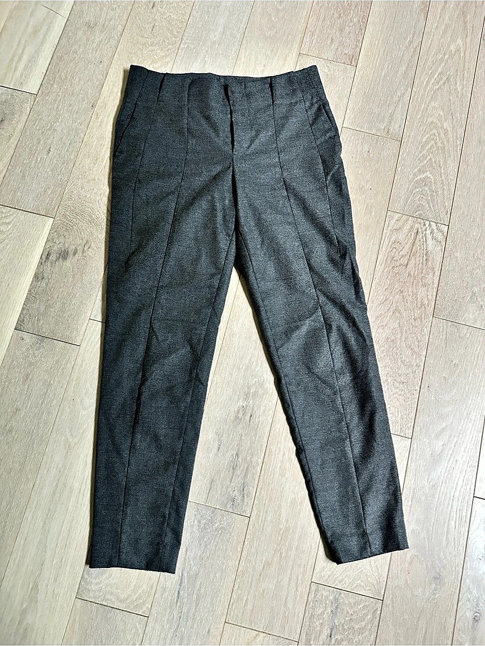 Zara Basic Gray Straight Leg Trousers Waist 28